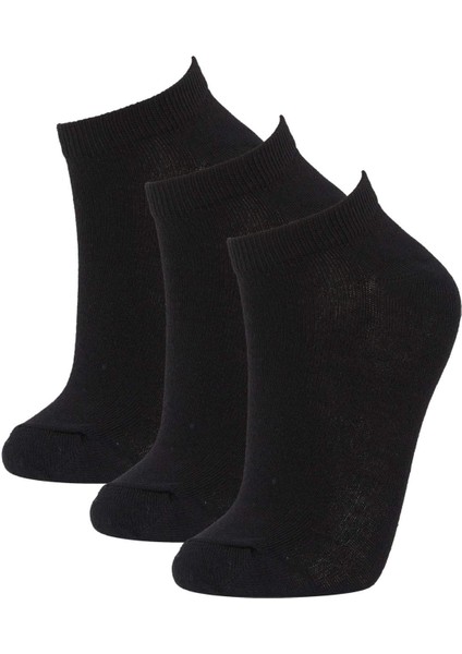 Kadın 3'lü Pamuklu Patik Çorap