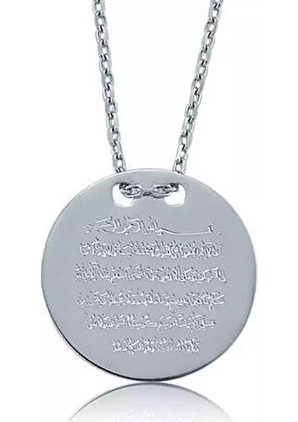 Ayetel Kürsi Nazar Dualı Kalın Plaka Kolye Altın Renkli Tasarım fırsatları