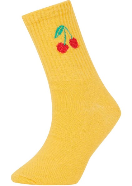 Kız Çocuk 3'lü Pamuklu Uzun Çorap N1748A6NS