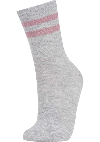 Kız Çocuk 3'lü Pamuklu Uzun Çorap