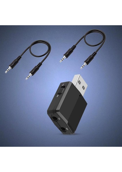 ZF-169PLUS Kablosuz 3in1 Bluetooth 5.0 USB Ses Adaptörü Alıcı-Verici Transmitter-Receiver Araç 3.5mm Aux Stereo Tv Pc Hoparlör Bilgisayar Tablet Kulaklıklar Için