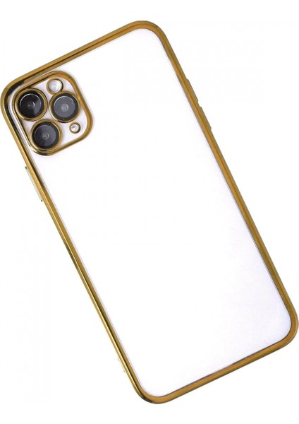 iPhone 11 Pro Kılıf Lensli Silikon - Gold modelleri