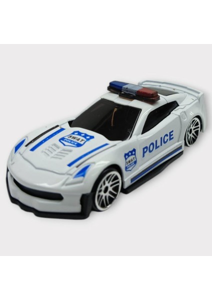 Metal Mini Polis Arabası 8 cm - Polis - 1 (Lisinya)