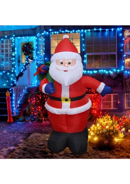 Yılbaşı Noel Baba Işıklı Şişme Dekor 135 cm