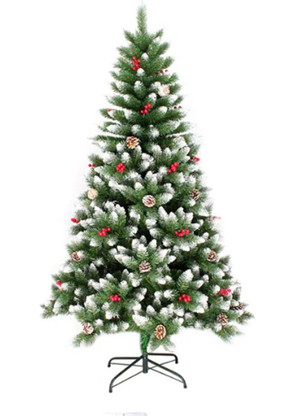 Yılbaşı Ağacı Ithal 150 cm 468 Dal Metal Ayak. Karlı Kozalaklı ve Kokina Çiçeklidir.
