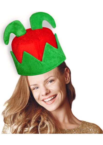 Yılbaşı Temalı Bez Şapka 25 cm