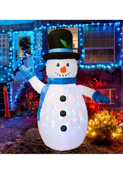 Yılbaşı Kardan Adam Işıklı Şişme Dekor 135 cm