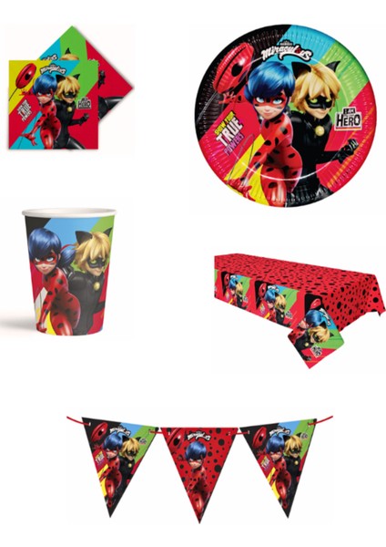 Doğum Günü Partisi Süper Kahramanlar Bardak Tabak Peçete Masa Örtüsü ve Flama Seti