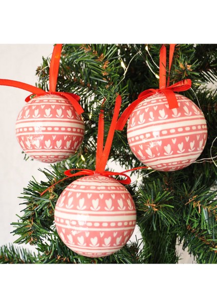 Yılbaşı Ağaç Süsleme Kapli Top 8cm 3lü