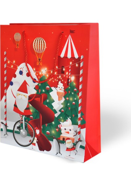 Yılbaşı Temalı Lüks Karton Çanta Ip Detaylı 26 x 32 cm 5 Adet