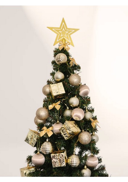 Yılbaşı Ağacı 29 Parça Şampanya Rengi Yılbaşı Süsleme Seti