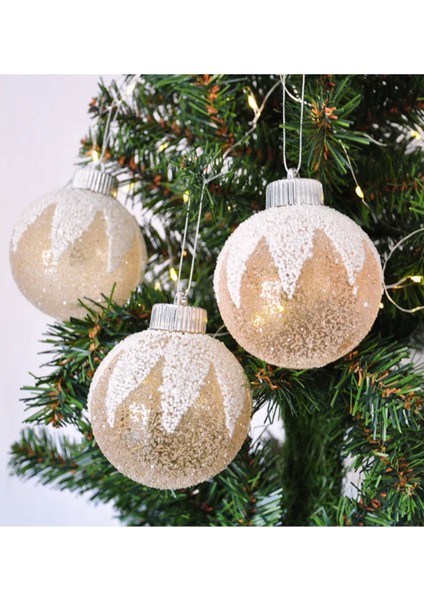 Yılbaşı Ağaç Süsleme Topu Kristal Zerafet 8cm 3lü