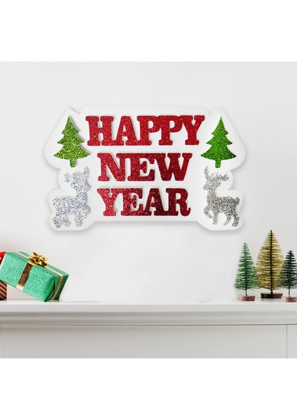 Yılbaşı Strafor Süs Happy New Year Pakette 1 Ad