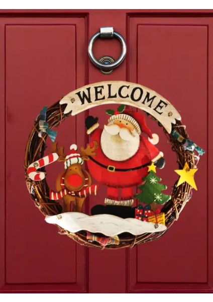 Dekoratif Yılbaşı Kapı Süsü -Noel Baba
