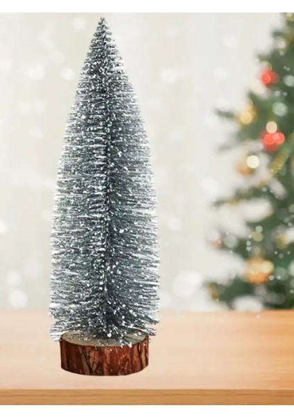 Yılbaşı Ağacı, Gümüş Simli Dekoratif Çam Ağacı 30CM