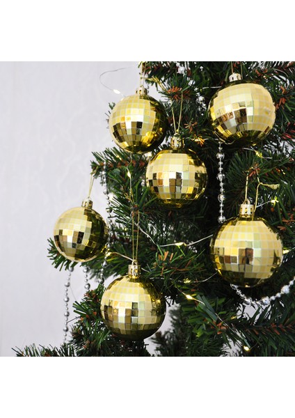 Mat Altın Yılbaşı Çam Ağaç Süsleme Topu 6 cm 6 Lı