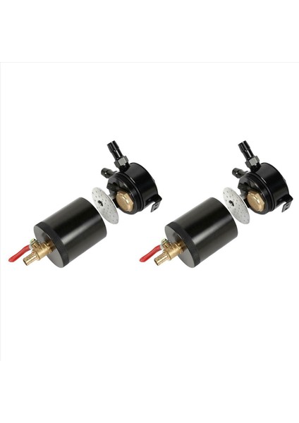 2x Evrensel Yağ Yakalama Drenaj Valfi Yakıt Tankı Parçaları ile 2 Portlu Alüminyum Rezervuar Yağ Yakalama Tankı Sıkıştırabilir (Yurt Dışından)