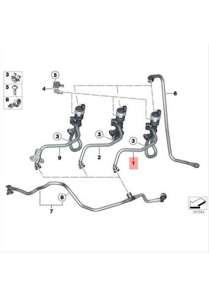 Boru ile Yakıt Deposu Havalandırma Valfi 13907636143 Bmw X1 3 Serisi F30 E84 E89 F07N 7636143 13902366580 (Yurt Dışından) modelleri