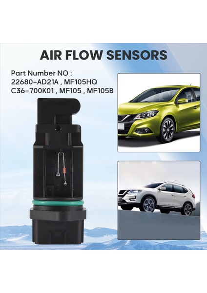 Nissan Serena Için Kütle Hava Akışı Maf Sensör Ölçer 2 0 16V SR20DE 22680-AD21A 22680AD21A MF105HQ MF105B (Yurt Dışından) fırsatları