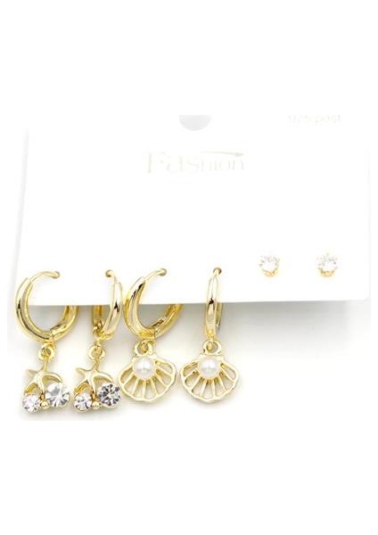 Çoklu Inci Küpe - Altın