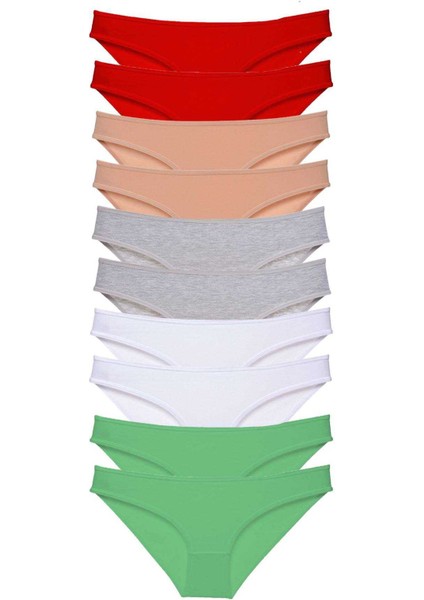 10 Adet Süper Eko Set Likralı Kadın Slip 506