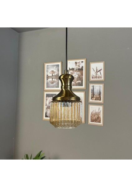 Jerno Cam Bal Rengi Tekli Avize Eskitme Tokmak Başlık Retro Sarkıt Lamba Salon Aydınlatma modelleri