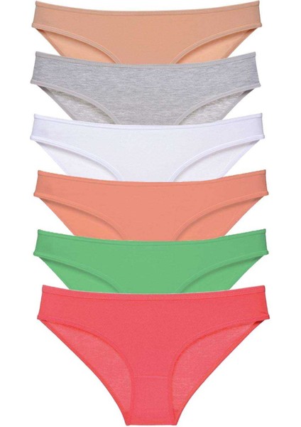 6 Adet Süper Eko Set Likralı Kadın Slip Külot Renk 6