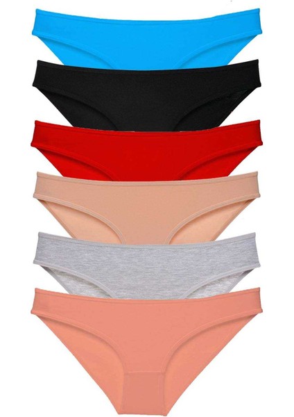 6 Adet Süper Eko Set Likralı Kadın Slip Külot Renk 1