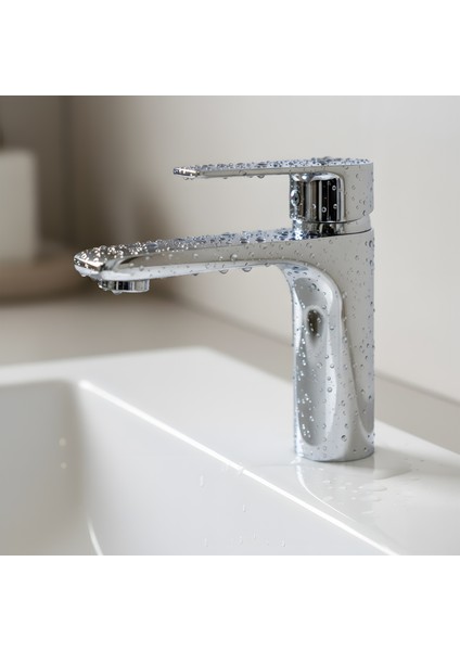 Banora Rauline, Krom Lavabo Bataryası, Paslanmaz Pirinç Gövde, Su Tasarruflu Perlatörlü Musluk