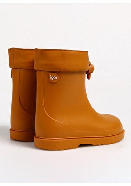 Çocuk Yağmur Çizmesi Su Geçirmez Karamel PVC Malzeme Geçirmeli Kapanma Özelliği