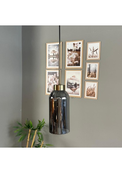 Windy Cam Füme Tekli Avize Ince Eskitme Başlık Retro Sarkıt Lamba Salon Aydınlatma modelleri