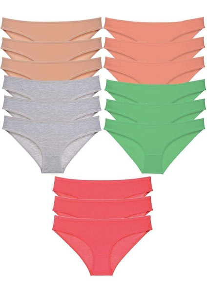 15 Adet Süper Eko Set Likralı Kadın Slip Külot Soft Renkler