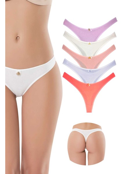 5 Adet Pamuklu Kadın Klasik Tanga Soft Renkler