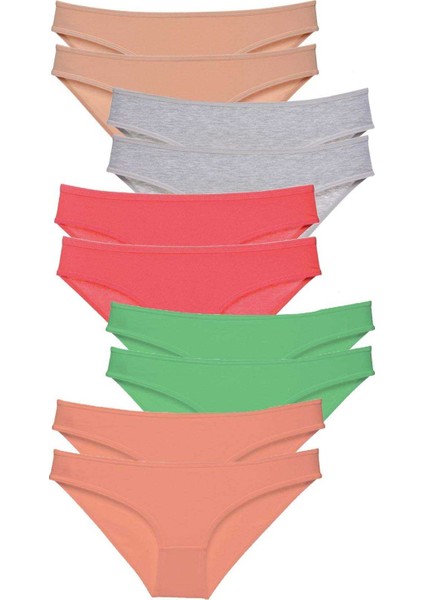 10 Adet Süper Eko Set Likralı Kadın Slip Külot Soft Renkler