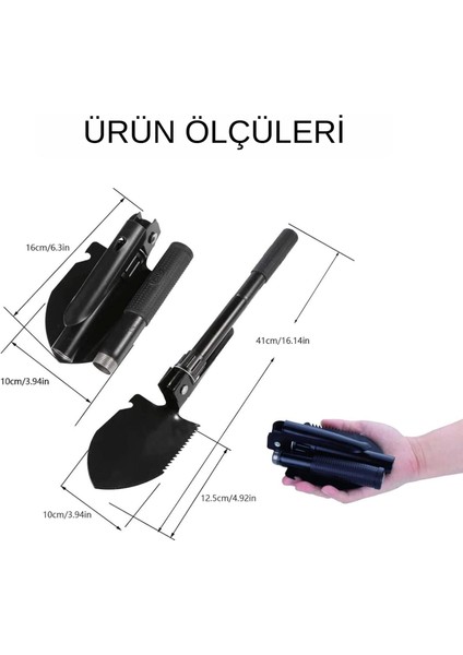 Katlanır Kamp & Bahçe Küreği-Kazması , Çok Fonksiyonlu, Pusulalı,testere ve Açacaklı Kompakt Set indirimleri