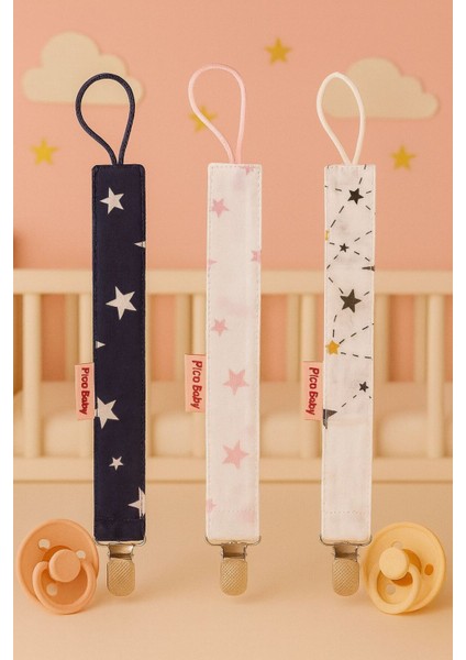 Emzik Askısı - Emzik Zinciri - Emzik Tutacağı 3'lü Set