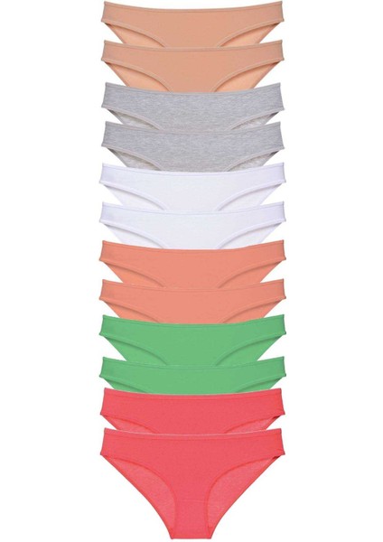 12 Adet Süper Eko Set Likralı Kadın Slip Külot Set 6