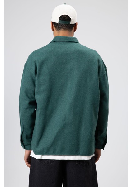 Dokulu Oversize Gömlek Ceket Haki fırsatları