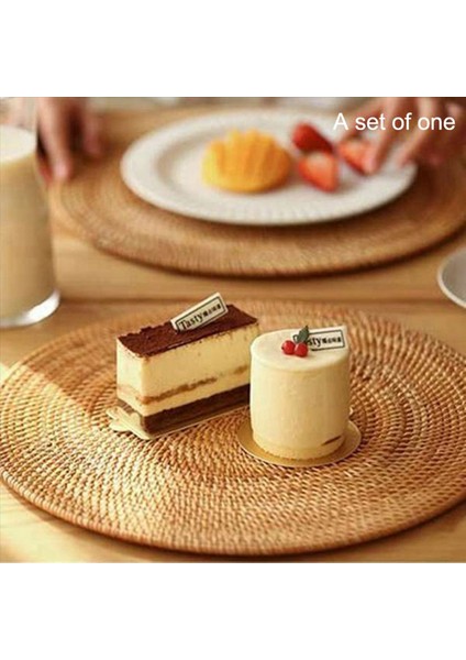 6x El Dokuması Rattan Placemats Yuvarlak Hasır Masa Paspasları Yemek Masası Için Doğal Dokuma Placemats Isıya Dayanıklı Paspaslar (Yurt Dışından) indirimleri