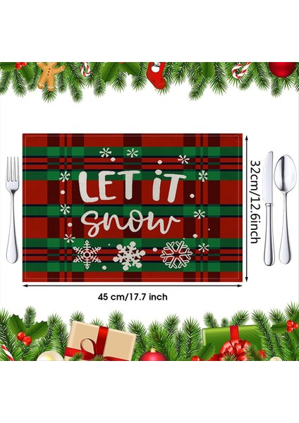 Noel Placemats Isıya Dayanıklı Noel Mat Noel Ev Dekorasyon Si (Yurt Dışından) indirimleri