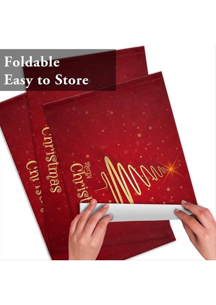 Merry Noel Ağacı Placemats Seti 6 Kaymaz/silme Temiz Keten Yemek Masası Paspas Seti Isıya Dayanıklı Masa Astarı (Yurt Dışından) indirimleri