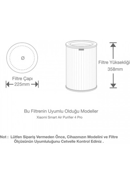 Smart Air Purifier 4 Pro Uyumlu Akıllı Hava Temizleyici Antibakteriyel Filtre (%100 Ithal A+ Kalite) fiyatları