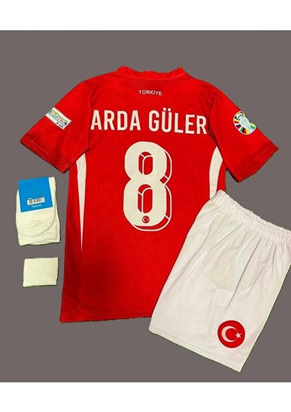 Arda Güler Türkiye Milli Takım Euro 2024 Kırmızı Çocuk Forması 4'lü Set