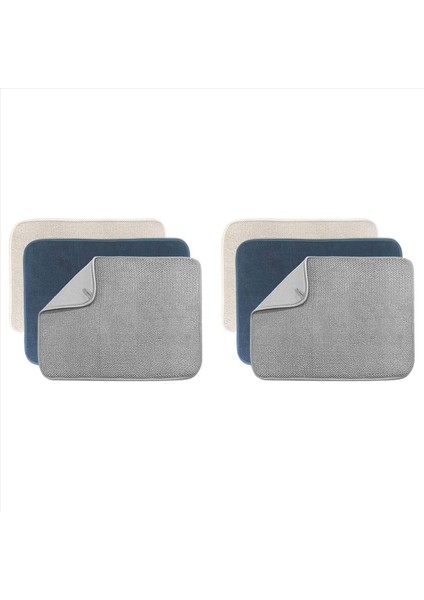 6 Paket Bulaşık Kurutma Paspası Emici Mikrofiber Bulaşıklar Mutfak Sayaç Boyutu 20X15 Inç Bulaşık Kurutma Ped (Yurt Dışından)