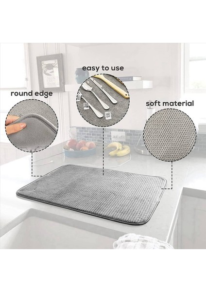 6 Paket Bulaşık Kurutma Paspası Emici Mikrofiber Bulaşıklar Mutfak Sayaç Boyutu 20X15 Inç Bulaşık Kurutma Ped (Yurt Dışından) modelleri