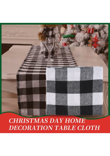 Buffalo Check 13X70INCH Siyah Beyaz Ekose Masa Koşucu Parti Noel Etkinlikleri Için Yemek Masa Koşucuları Ev Dekor (Yurt Dışından) indirimleri