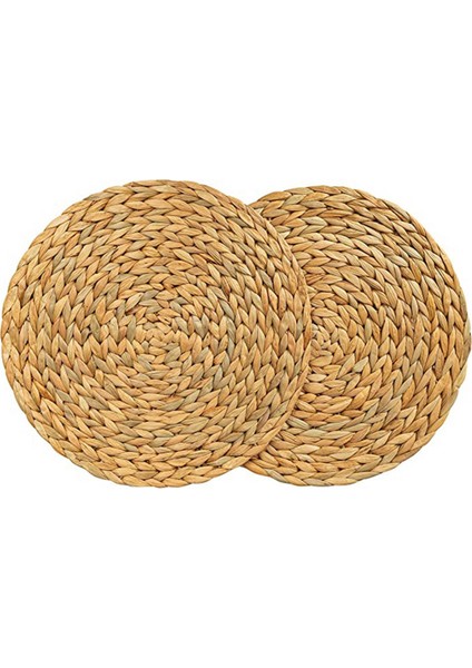 8 Paket Yuvarlak Su Sümbül Placemat Li Dokuma Hasır Masa Yer Paspasları 38CM (Yurt Dışından) fırsatları