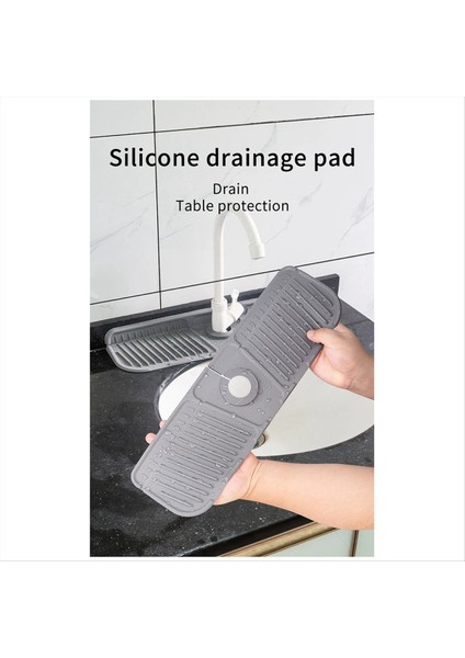 2pcs Mutfak Silikon Musluk Mat Musluk Su Yakalayıcı Lavabo Lavabo Sıçrama Pedi Tezgah Koruyucusu Banyo Gri (Yurt Dışından) fiyatları
