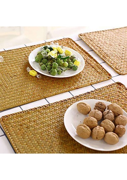 6 Paket Doğal Seagrass Place Mat 17 7inch x 12INCH El Dokuması Dikdörtgen Rattan Placemats (Yurt Dışından) indirimleri