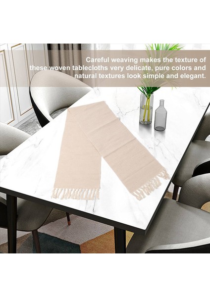 Çiftlik Evi Masası Koşucusu Vintage Rustik Masa Koşucusu Pamuk Örgülü Sehpa Koşucusu Bej Dokuma Masa Koşucusu (Yurt Dışından) indirimleri